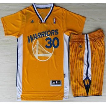 Golden State Warriors 30 Stephen Curry Yellow Revolution 30 Swingman NBA Jerseys Shorts NBA Suits