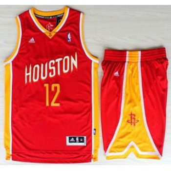 Houston Rockets #12 Dwight Howard Red Throwback Revolution 30 Swingman NBA Jerseys Shorts Suits