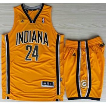 Indiana Pacers 24 Paul George Yellow Revolution 30 Swingman NBA Jerseys Shorts Suits