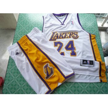 Los Angeles Lakers 24 Kobe Bryant white swingman Basketball Suit