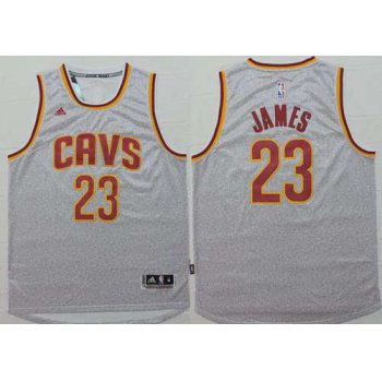 Men's Cleveland Cavaliers #23 LeBron James Revolution 30 Swingman 2014 New Gray Jersey