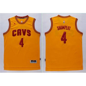 Men's Cleveland Cavaliers #4 Iman Shumpert Revolution 30 Swingman 2014 New Yellow Jersey