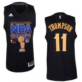 Men's Golden State Warriors #11 Klay Thompson Revolution 30 Swingman 2015 Champions Fashion Black Jersey