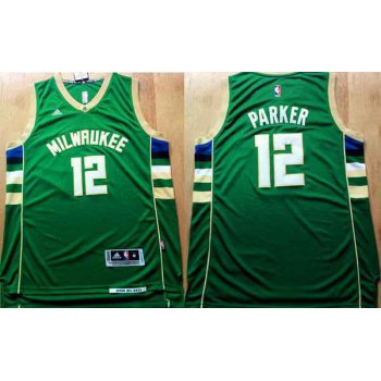 Men's Milwaukee Bucks #12 Jabari Parker Revolution 30 Swingman 2015 New Green Jersey