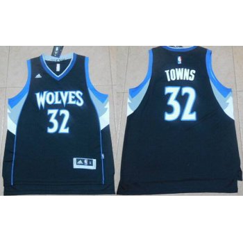 Men's Minnesota Timberwolves #32 Karl-Anthony Towns Revolution 30 Swingman 2015 Draft New Black Jersey