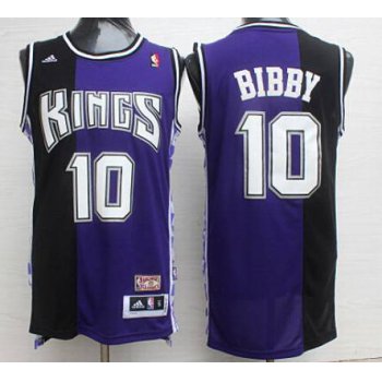 Men's Sacramento Kings #10 Mike Bibby PurpleBlack Hardwood Classics Soul Swingman Throwback Jersey