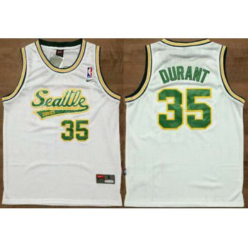 Men's Seattle Supersonics #35 Kevin Durant White AU Soul Swingman Jersey