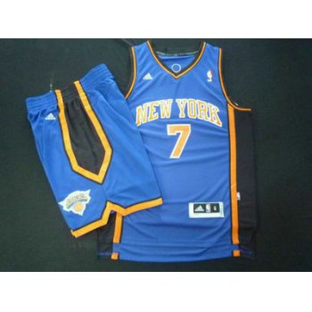 New York Knicks 7 Carmelo Anthony blue Basketball Suit