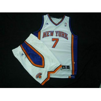 New York Knicks 7 Carmelo Anthony white color Basketball Suit