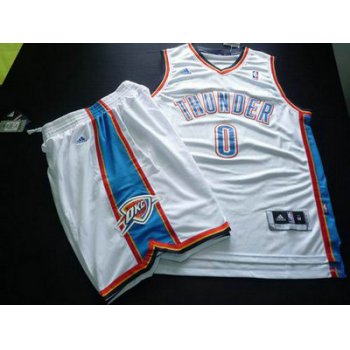 Oklahoma City Thunder 0 THUNDER white Basketball Suit