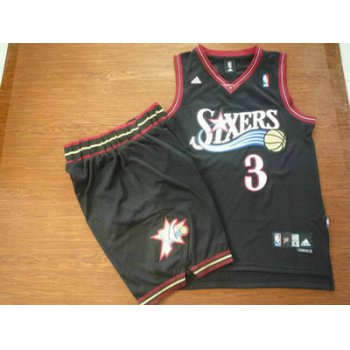 Philadelphia 76ers 3 A.Iverson black color Basketball Suit