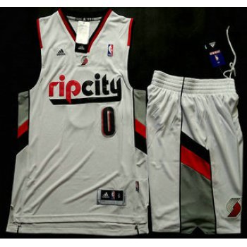 Portland Trail Blazers #0 Damian Lillard White Revolution 30 Swingman Jersey Short Suits