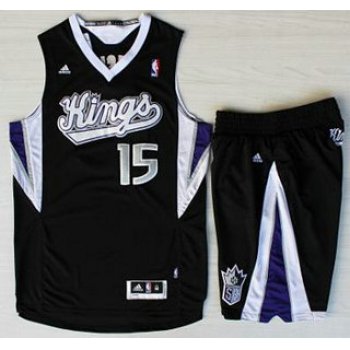 Sacramento Kings #15 DeMarcus Cousins Black Revolution 30 Swingman Suits