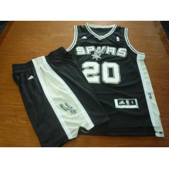 San Antonio Spurs 20 Manu Ginobili black Basketball Suit