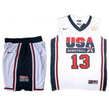 USA Basketball Retro 1992 Olympic Dream Team 13 Chris Paul White Basketball Suit