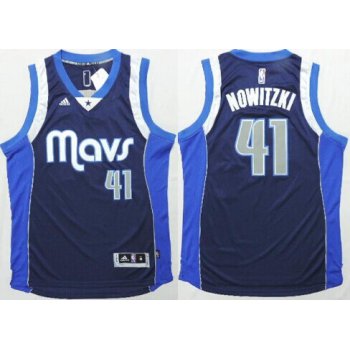 Dallas Mavericks #41 Dirk Nowitzki Revolution 30 Swingman 2014 New Navy Blue Jersey