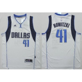 Dallas Mavericks #41 Dirk Nowitzki Revolution 30 Swingman 2014 New White Jersey