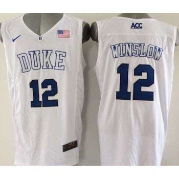 Duke Blue Devils #12 Justise Winslow 2015 White Jersey