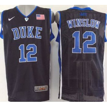 Duke Blue Devils #12 Justise Winslow Black Jersey