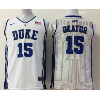 Duke Blue Devils #15 Jahlil Okafor White Jersey