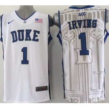 Duke Blue Devils #1 Kyrie Irving White Jersey