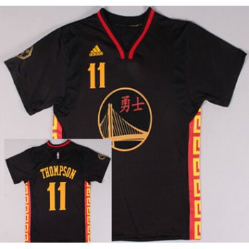 Golden State Warriors #11 Klay Thompson Revolution 30 Swingman 2015 Chinese Black Fashion Jersey