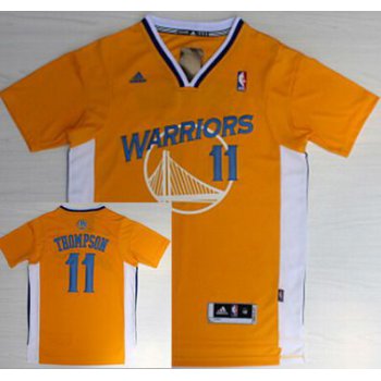 Golden State Warriors #11 Klay Thompson Revolution 30 Swingman Yellow Short-Sleeved Jersey