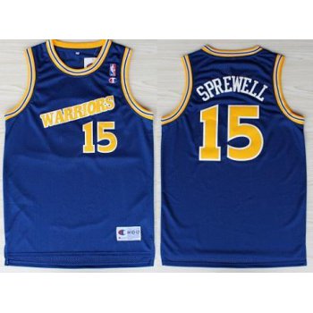 Golden State Warriors #15 Latrell Sprewell 1988-89 Blue Swingman Throwback Jersey