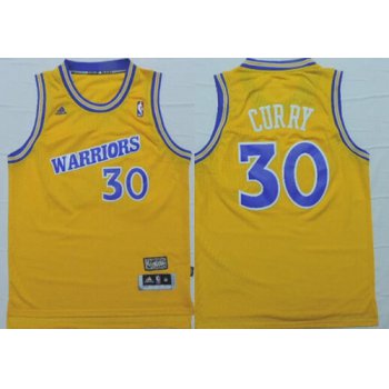 Golden State Warriors #30 Stephen Curry 1988-89 Yellow Swingman Throwback Jersey