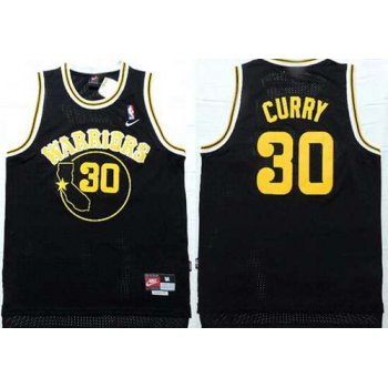 Golden State Warriors #30 Stephen Curry All Black Swingman Jersey