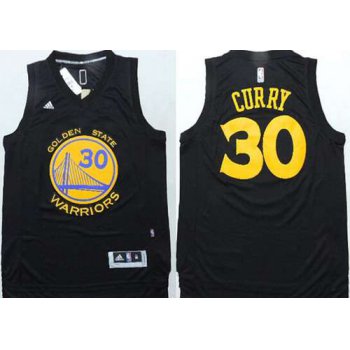 Golden State Warriors #30 Stephen Curry Revolution 30 Swingman All Black Jersey