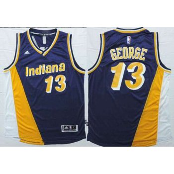 Indiana Pacers #13 Paul George Revolution 30 Swingman 2014 New Navy Blue Multicolor Jersey