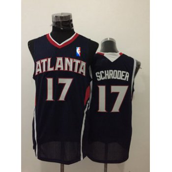 Men's Atlanta Hawks #17 Dennis Schroder Navy Blue Swingman Jersey