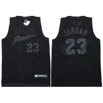 Men's Chicago Bulls #23 Michael Jordan All Black Soul Swingman Jersey