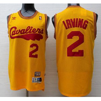 Men's Cleveland Cavaliers #2 Kyrie Irving 2009 Yellow Hardwood Classics Soul Swingman Throwback Jersey