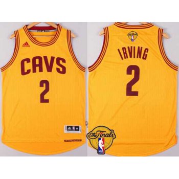 Men's Cleveland Cavaliers #2 Kyrie Irving 2015 The Finals New Yellow Jersey