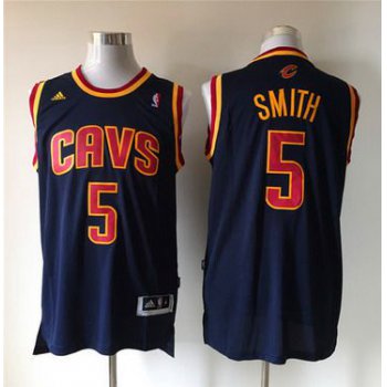 Men's Cleveland Cavaliers #5 J.R. Smith Revolution 30 Swingman Navy Blue Jersey