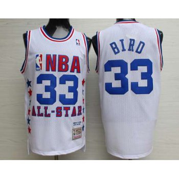 NBA 1990 All-Star #33 Larry Bird White Hardwood Classics Soul Swingman Throwback Jersey