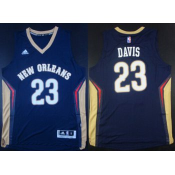 New Orleans Pelicans #23 Anthony Davis Revolution 30 Swingman Navy Blue Jersey