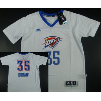 Oklahoma City Thunder #35 Kevin Durant Revolution 30 Swingman 2014 New White Short-Sleeved Jersey