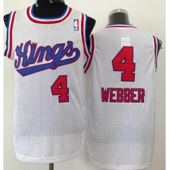 Sacramento Kings #4 Chris Webber Kings Hardwood Classic White Swingman Throwback Jersey