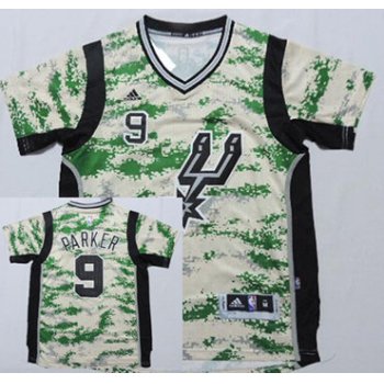 San Antonio Spurs #9 Tony Parker Revolution 30 Swingman 2014 New Camo Short-Sleeved Jersey