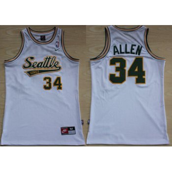 Seattle Supersonics #34 Ray Allen White AU Swingman Jersey