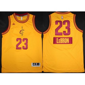 Cleveland Cavaliers #23 LeBron James Revolution 30 Swingman 2014 Christmas Day Yellow Jersey