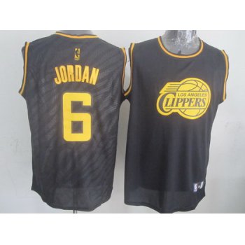 Los Angeles Clippers #6 DeAndre Jordan Revolution 30 Swingman 2014 Black With Gold Jersey