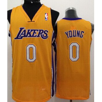 Los Angeles Lakers #0 Nick Young Yellow Swingman Jersey