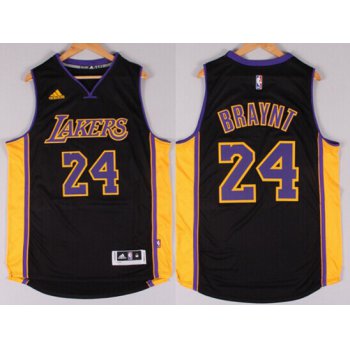 Los Angeles Lakers #24 Kobe Bryant Revolution 30 Swingman 2014 New Black With Purple Jersey