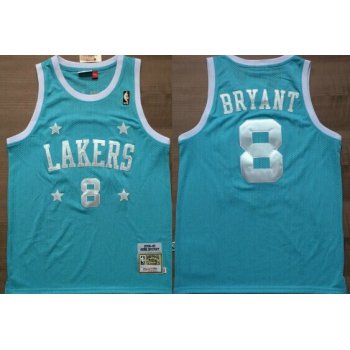 Los Angeles Lakers #8 Kobe Bryant Light Blue With Star Swingman Throwback Jersey