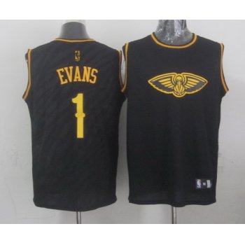 New Orleans Pelicans #1 Tyreke Evans Revolution 30 Swingman 2014 Black With Gold Jersey