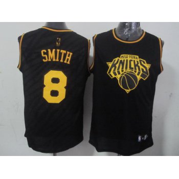 New York Knicks #8 J.R. Smith Revolution 30 Swingman 2014 Black With Gold Jersey